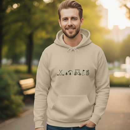Stylish Beige Hoodie with Minimalist Nature Design