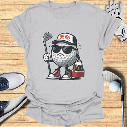Funny Golf Ball Character with Beers Shirt
