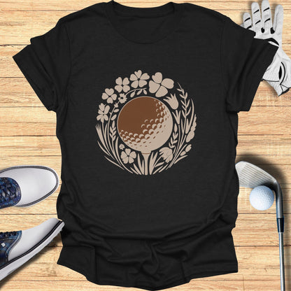Floral Golf Design Graphic Tee for Sports Enthusiasts