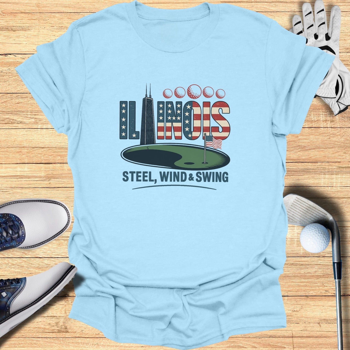 Illinois Golf T-Shirt - Funny Golf Tee by Swing Epic