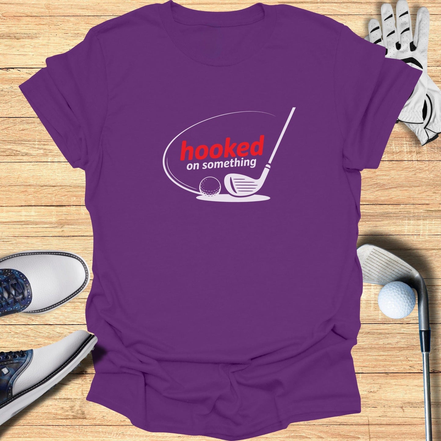 Hooked On Something T-Shirt - Funny Golf Tee by Swing Epic
