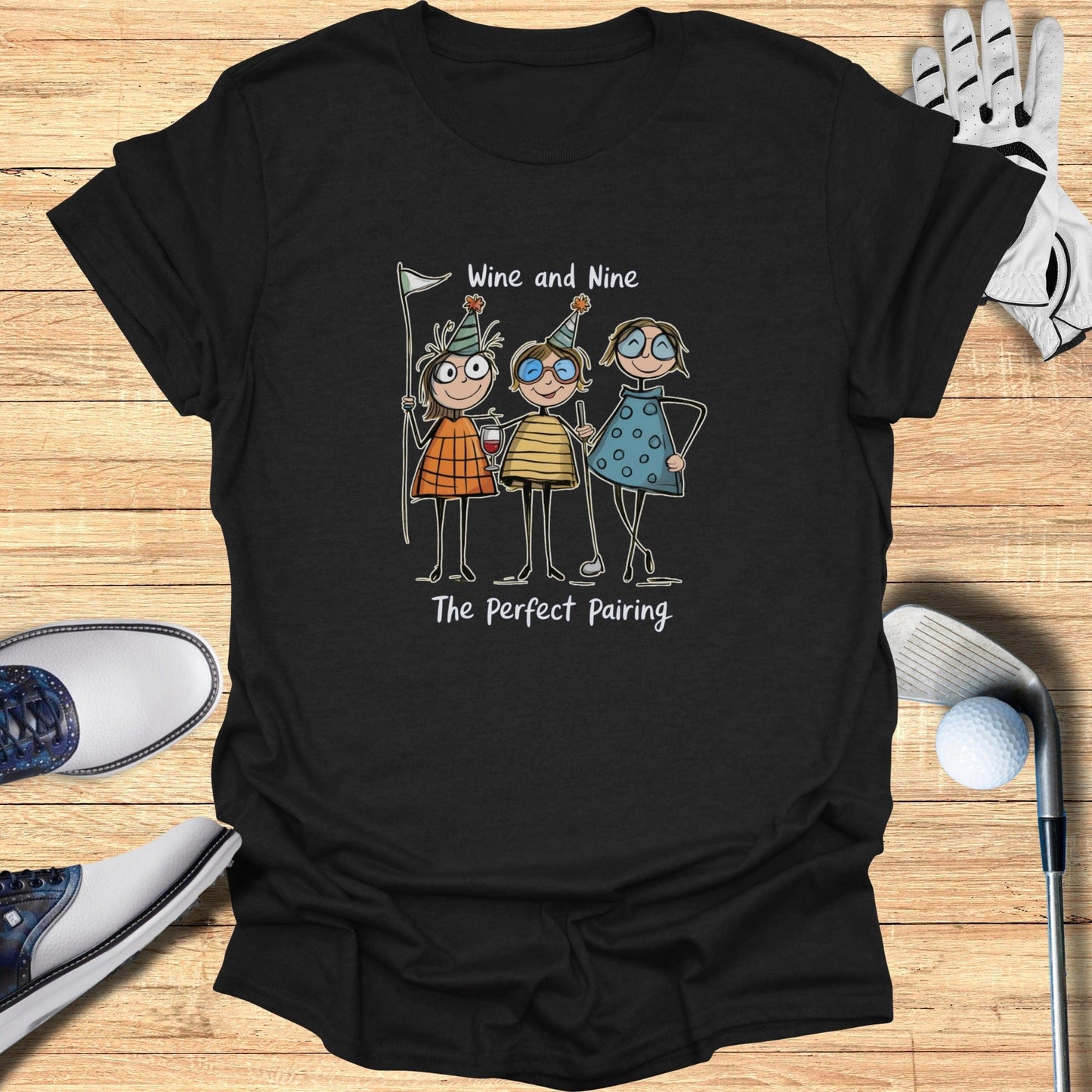 Wine & Nine T-Shirt - Funny Golf Tee by Swing Epic