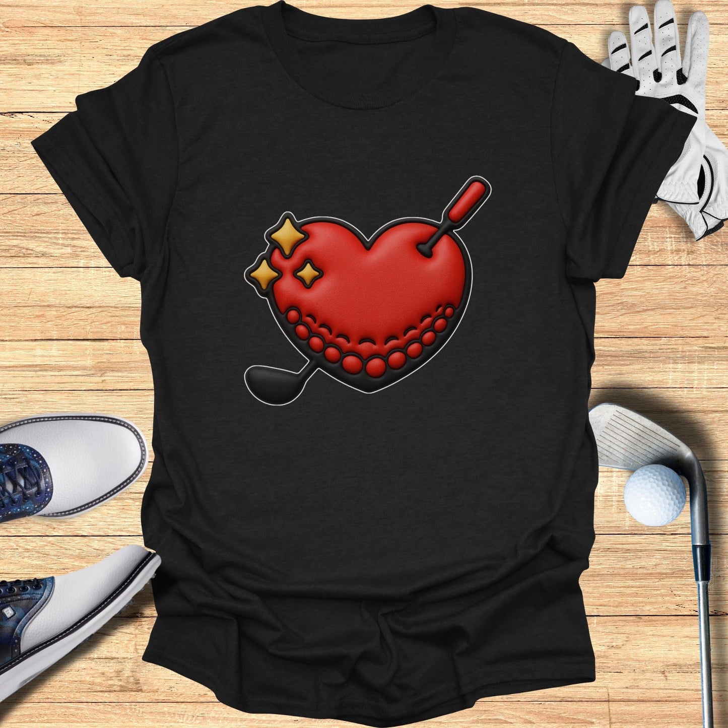 Heart and Golf Themed T-shirt Golf Lover Apparel