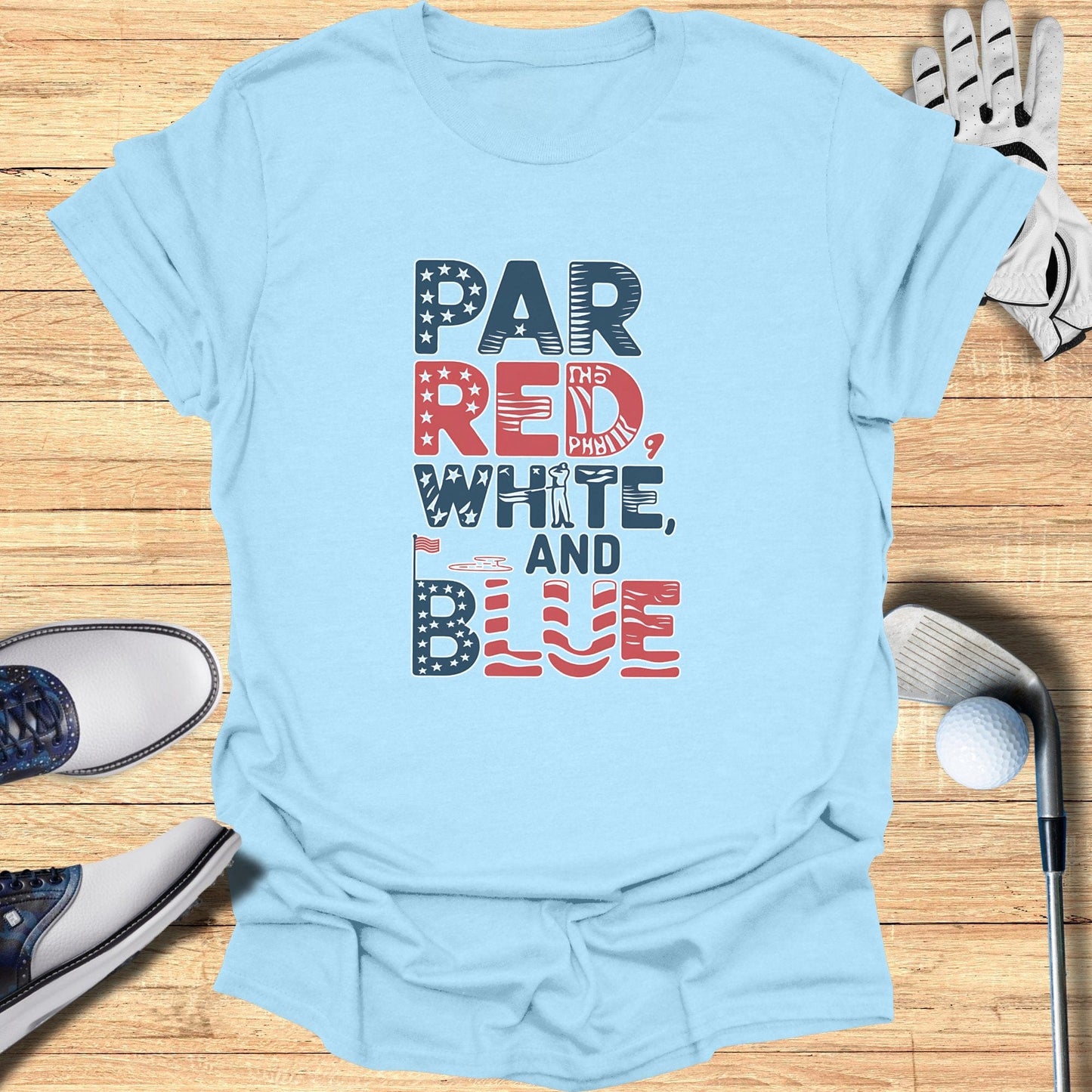 Par Red White And Blue T Shirt - Funny Golf Tee by Swing Epic