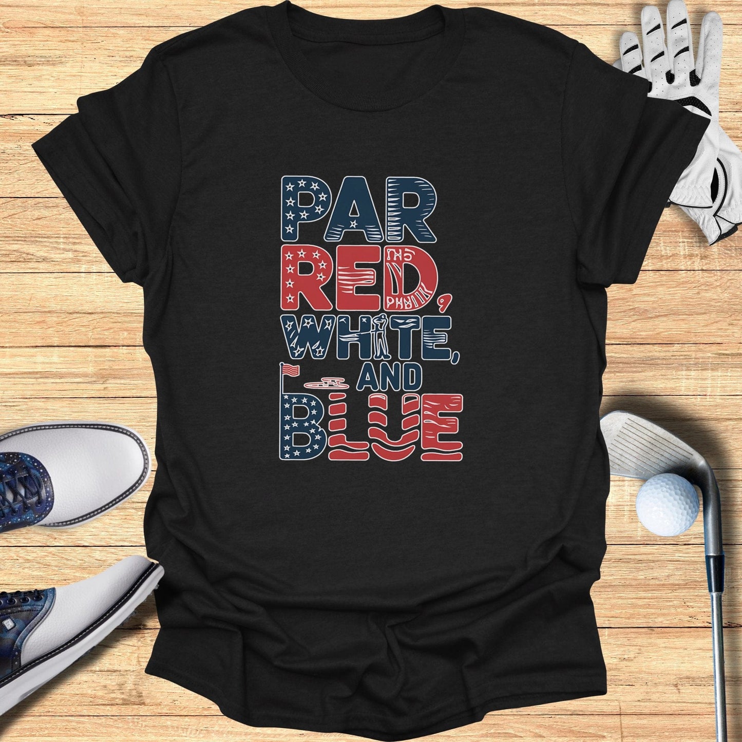 Par Red White And Blue T Shirt - Funny Golf Tee by Swing Epic