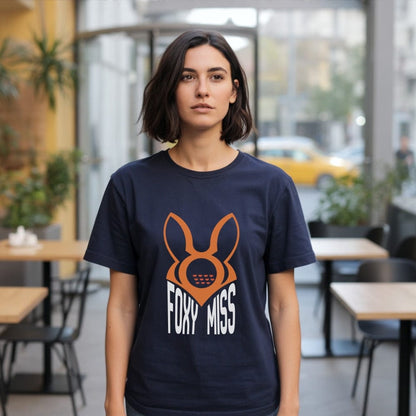 Foxy Miss Graphic Tee with Bold Fox Design