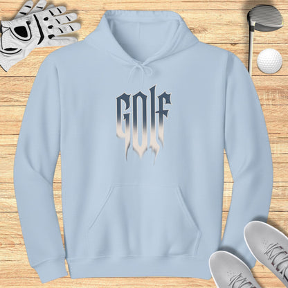 Cool Text Design Blue Hoodie Golf Apparel