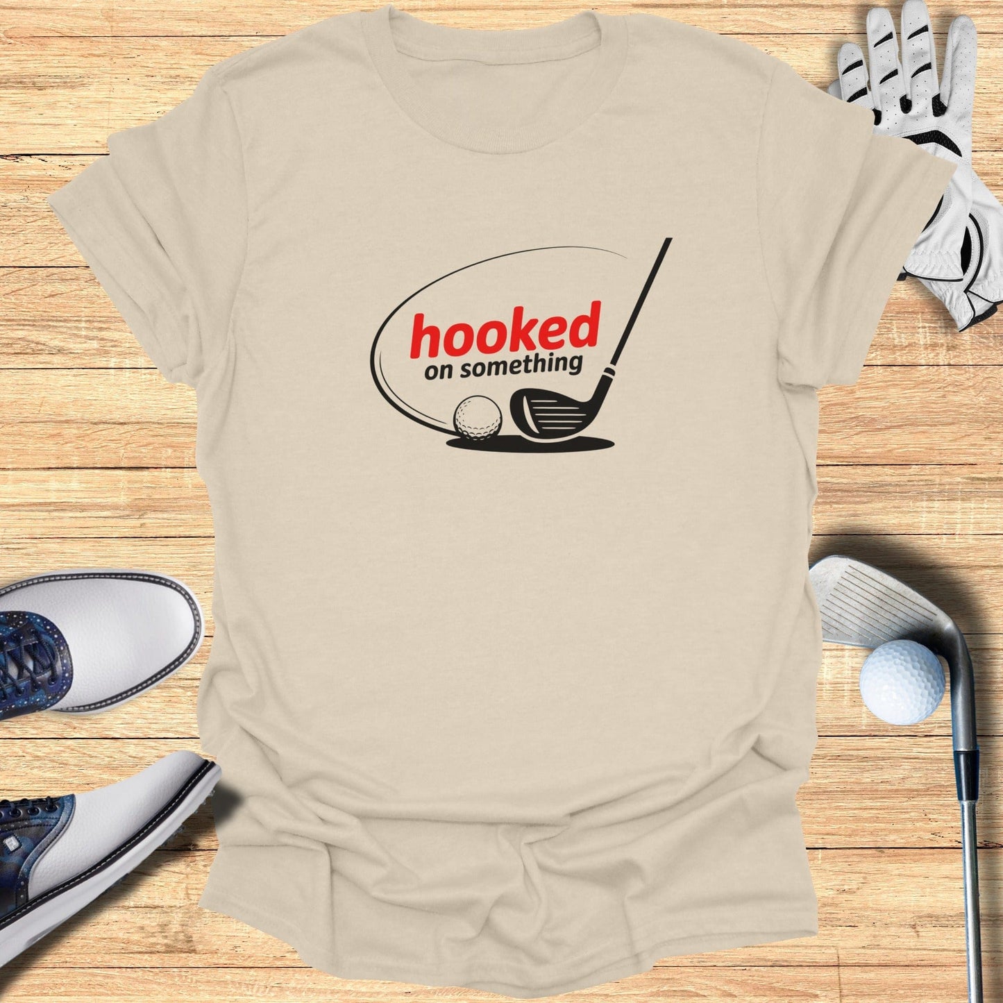 Hooked On Something T-Shirt - Funny Golf Tee by Swing Epic