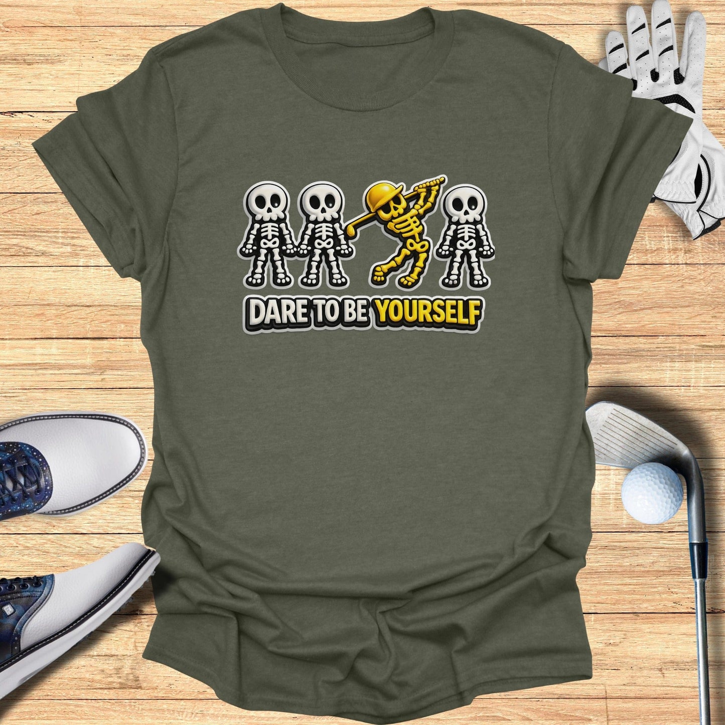 Dare To Be Yourself Skeleton Dabbing T-Shirt
