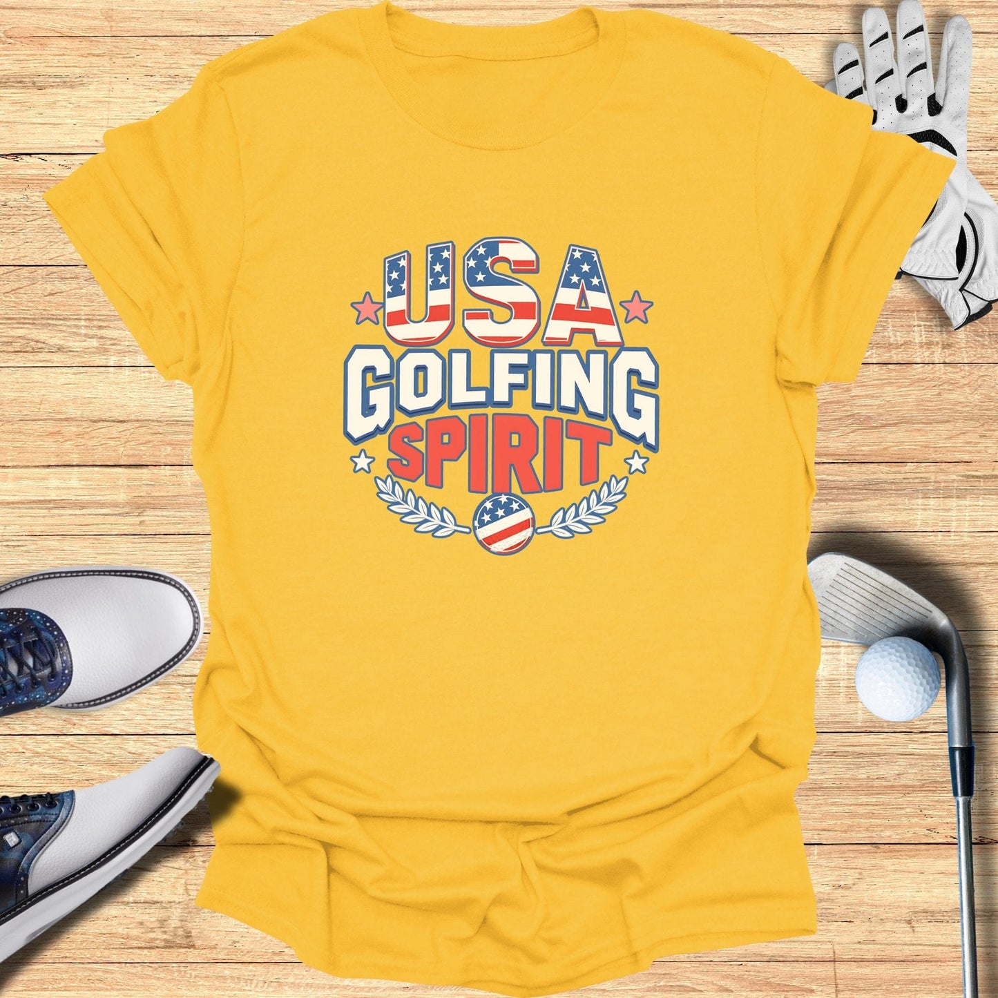 USA Golfing Spirit T-Shirt - Funny Golf Tee by Swing Epic