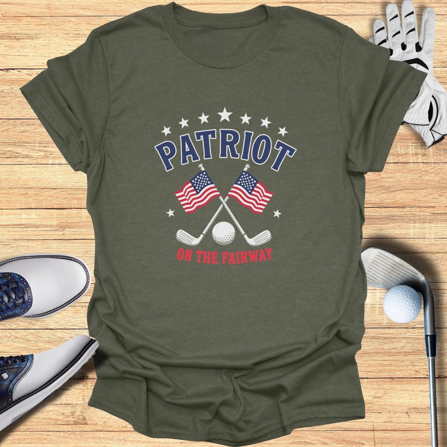 Patriot On The Fairway T-Shirt - Funny Golf Tee by Swing Epic