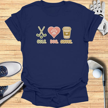 Golf Dog Coffee Graphic Tee for Casual Outfits