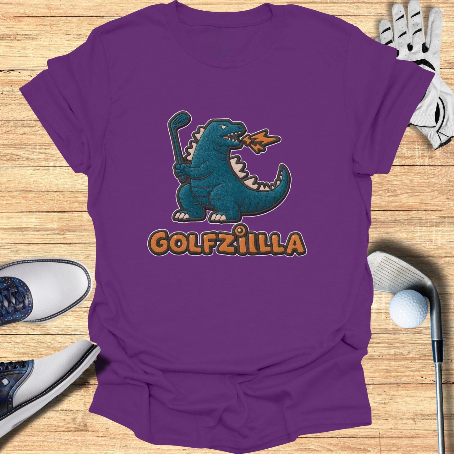 Golfzilla Funny Dinosaur Golf Lover T-Shirt