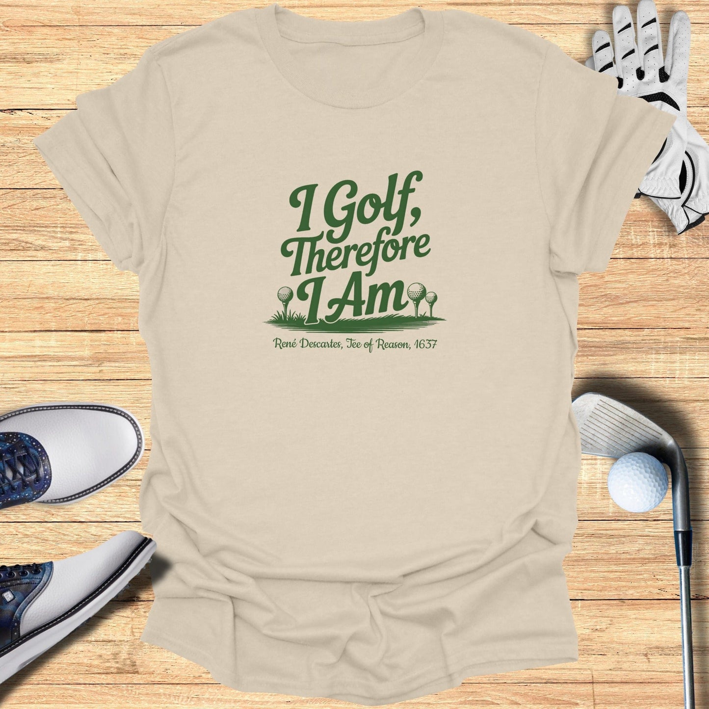 I Golf Therefore I Am T-Shirt - Funny Golf Tee by Swing Epic