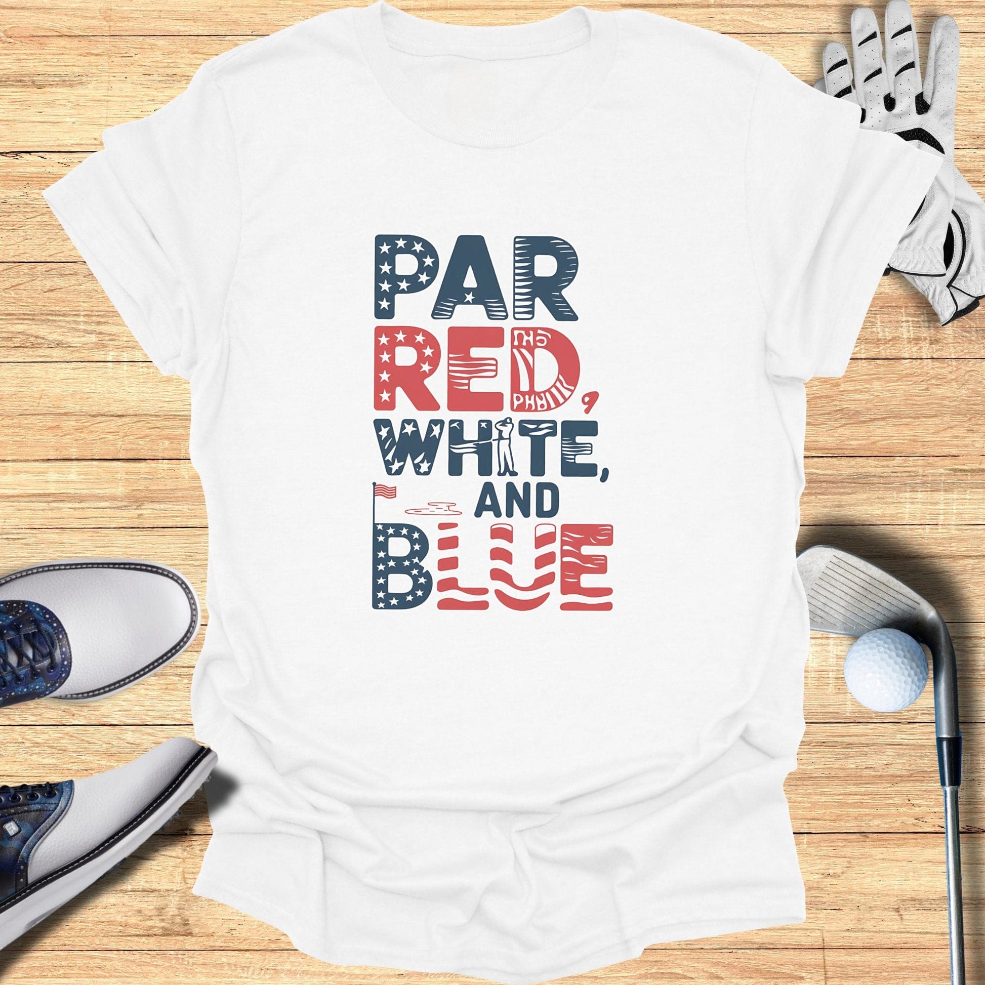Par Red White And Blue T Shirt - Funny Golf Tee by Swing Epic