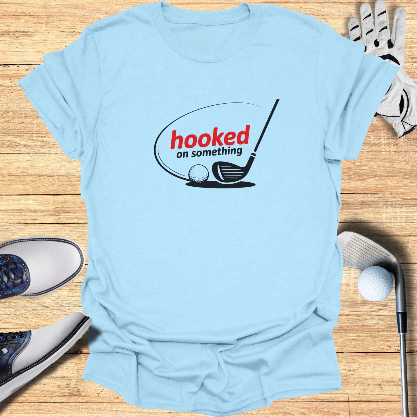 Hooked On Something T-Shirt - Funny Golf Tee by Swing Epic