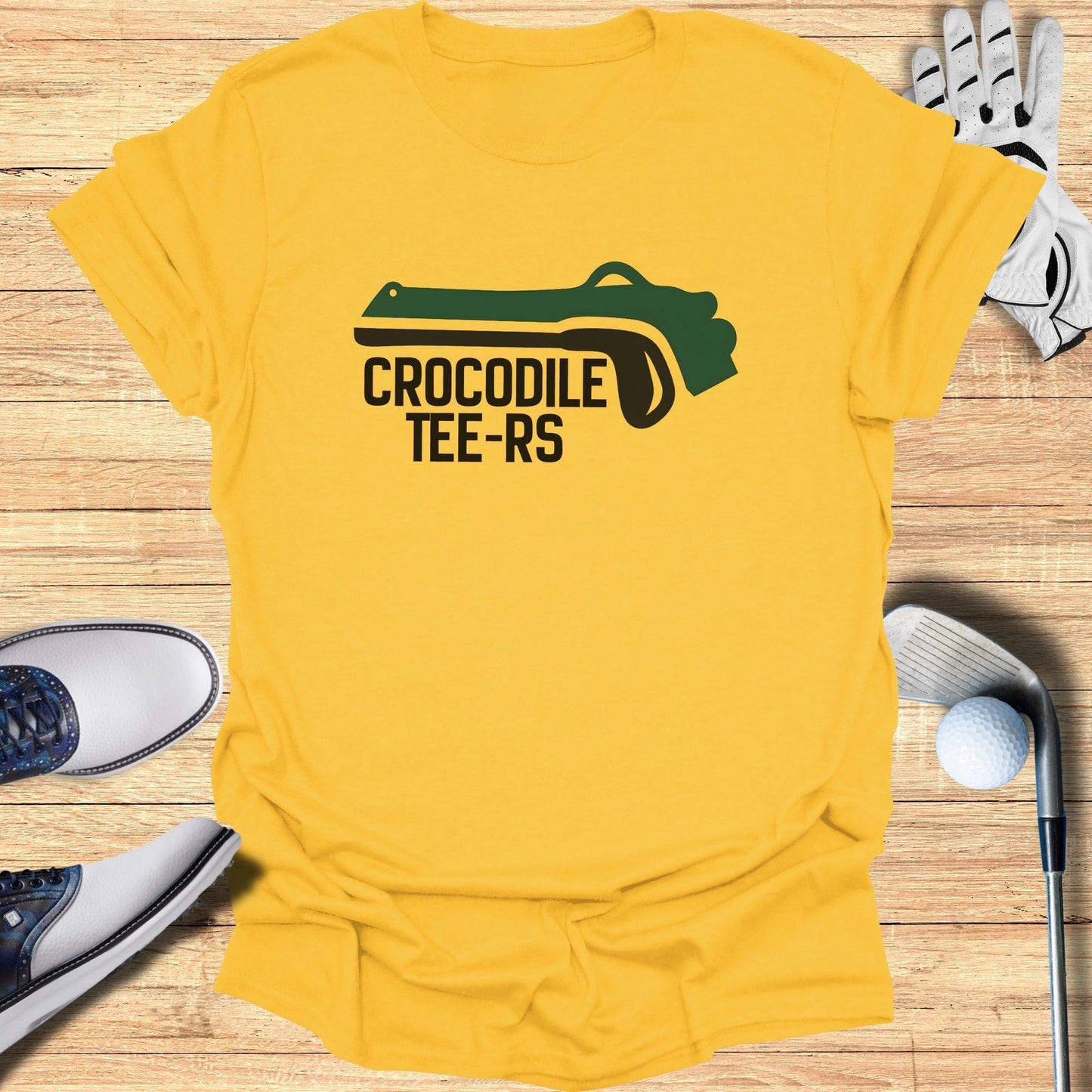 Crocodile Tee-Rs graphic yellow golf apparel