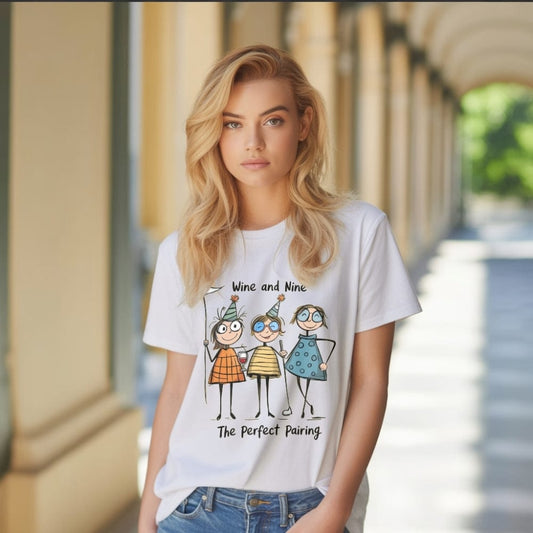 Wine & Nine T-Shirt - Funny Golf Tee by Swing Epic