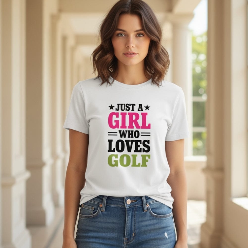 Just a Girl Who Loves Golf T-Shirt - Funny Golf Tee by Swing Epic