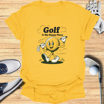 Golf Is My Happy Place T-Shirt - Funny Golf Tee by Swing Epic