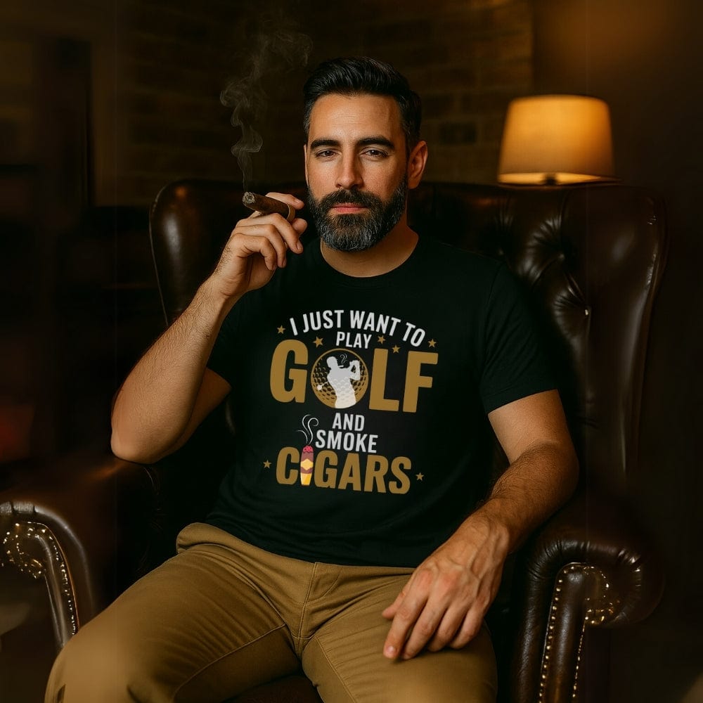 Golf And Cigars T-Shirt - Funny Golf Tee by Swing Epic