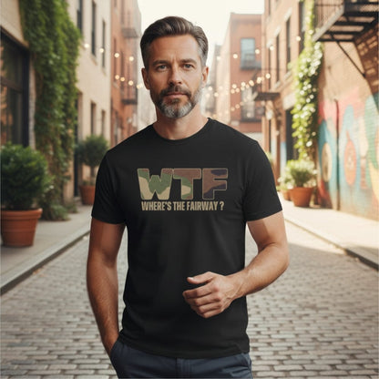 WTF: Where’s The Fairway? T-Shirt - Funny Golf Tee by Swing Epic