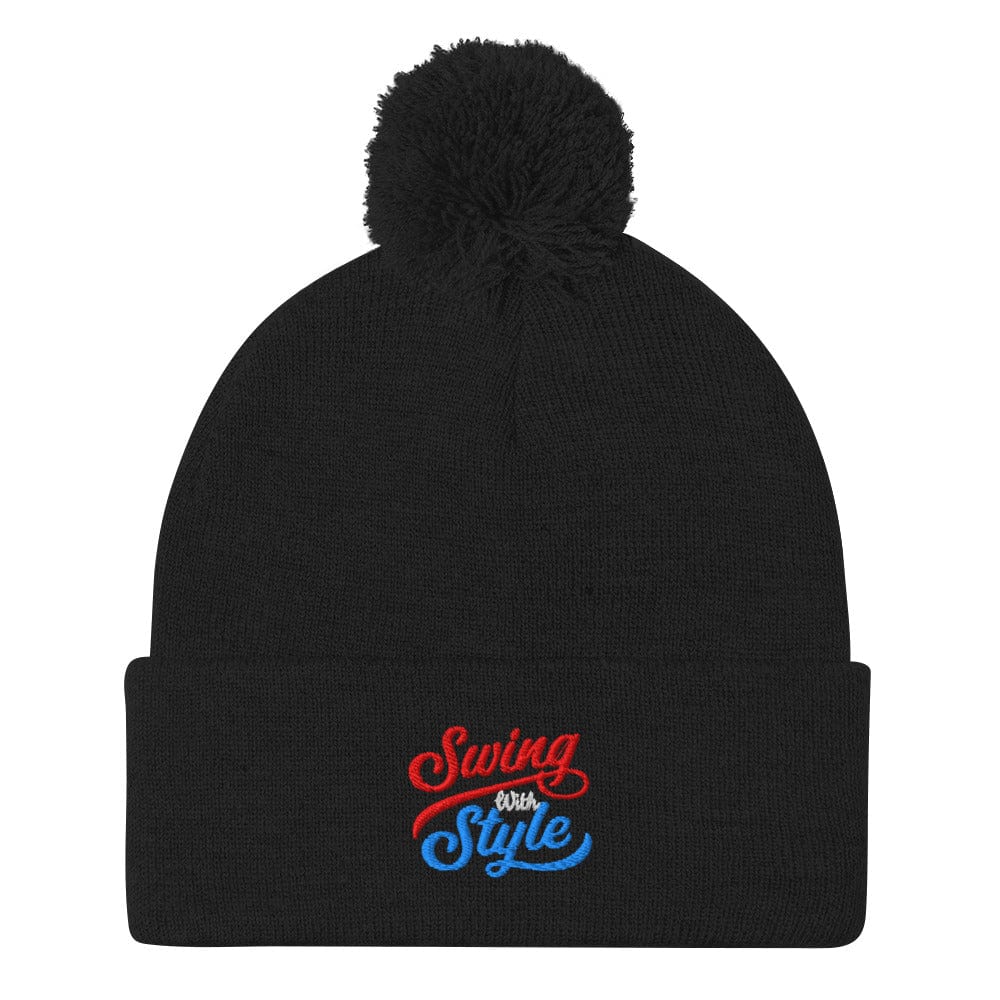 Swing With Style Embroidered Golf Pom-Pom Beanie - Funny Golf Tee by Swing Epic