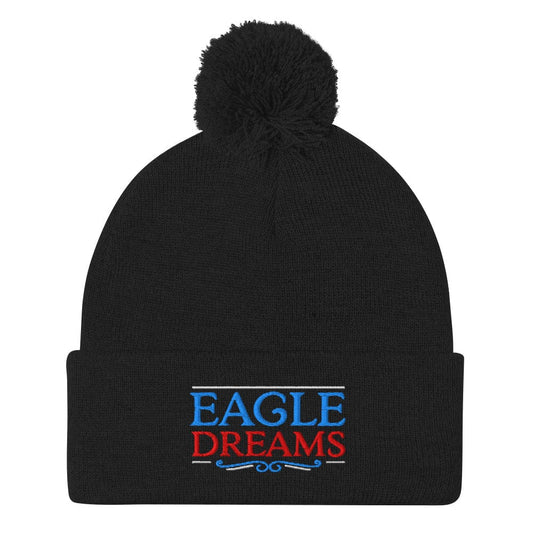 Eagle Dreams Fun Embroidered Golf Pom-Pom Beanie - Funny Golf Tee by Swing Epic
