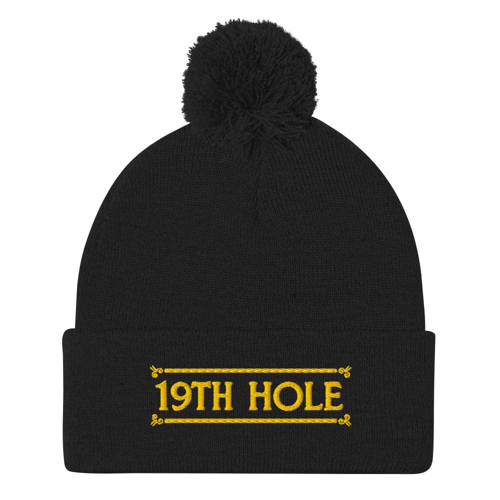The 19th Hole Embroidered Golf Pom-Pom Beanie - Funny Golf Tee by Swing Epic