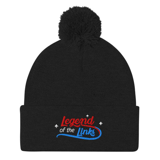 Legend of the Links Embroidered Golf Pom-Pom Beanie - Funny Golf Tee by Swing Epic