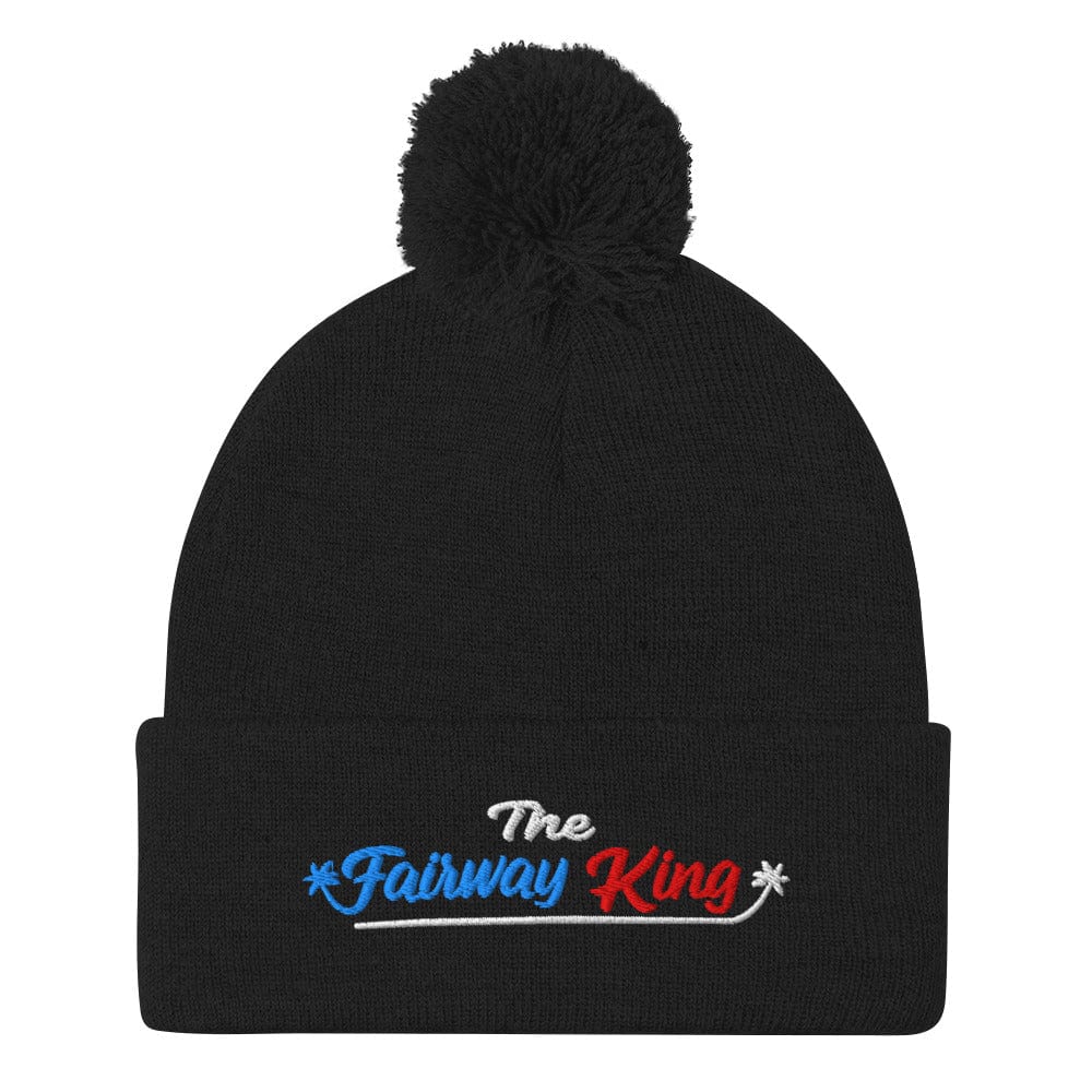 The Fairway King Embroidered Golf Pom-Pom Beanie - Funny Golf Tee by Swing Epic