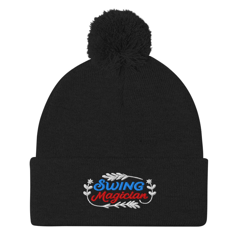 Swing Magician Enchanting Embroidered Golf Pom-Pom Beanie - Funny Golf Tee by Swing Epic