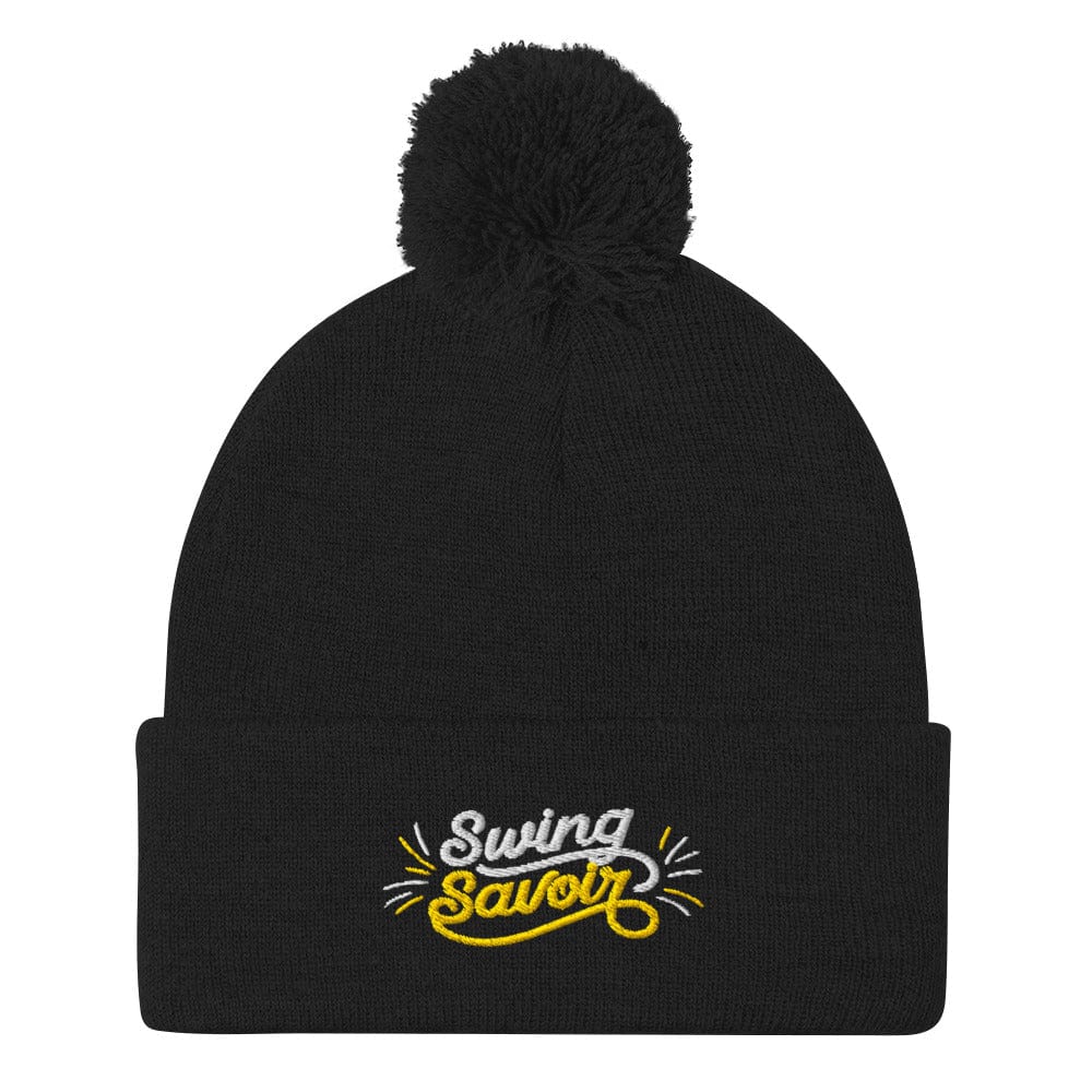 Swing Savoir Embroidered Golf Pom-Pom Beanie - Funny Golf Tee by Swing Epic