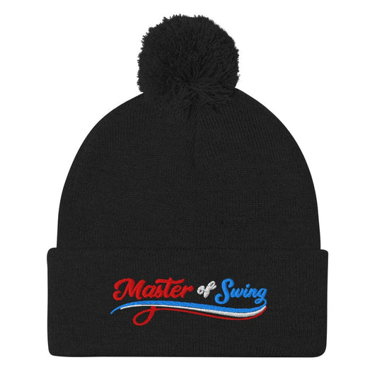 Master of Swing Embroidered Golf Pom-Pom Beanie - Funny Golf Tee by Swing Epic