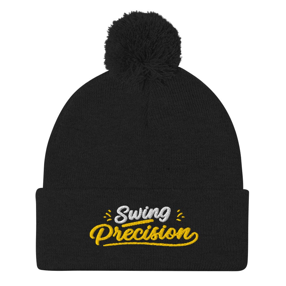 Swing Precision Quirky Embroidered Golf Pom-Pom Beanie - Funny Golf Tee by Swing Epic