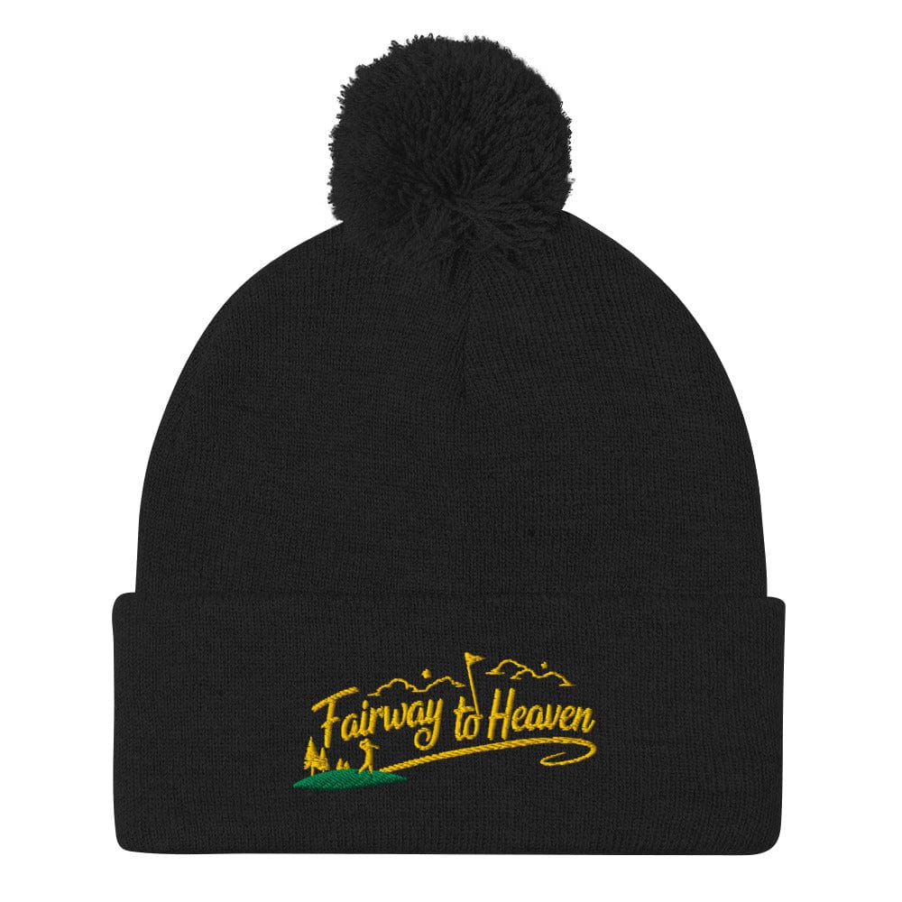 Fairway to Heaven Embroidered Golf Pom-Pom Beanie - Funny Golf Tee by Swing Epic