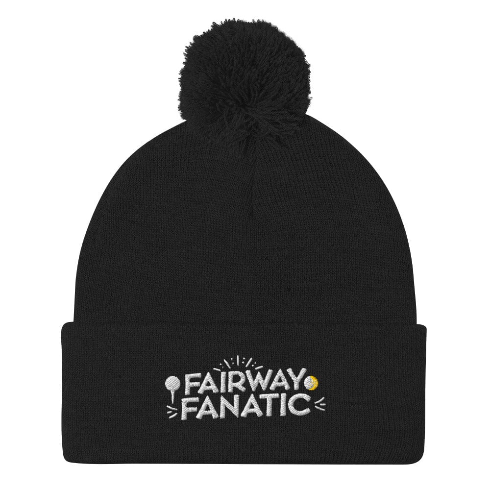 Fairway Fanatic Embroidered Golf Pom-Pom Beanie - Funny Golf Tee by Swing Epic