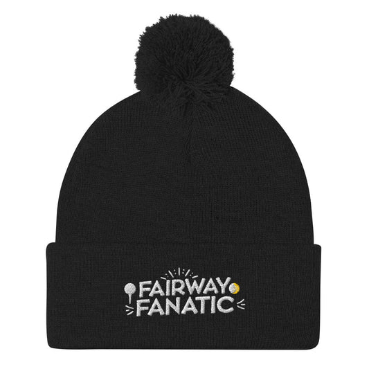 Fairway Fanatic Embroidered Golf Pom-Pom Beanie - Funny Golf Tee by Swing Epic