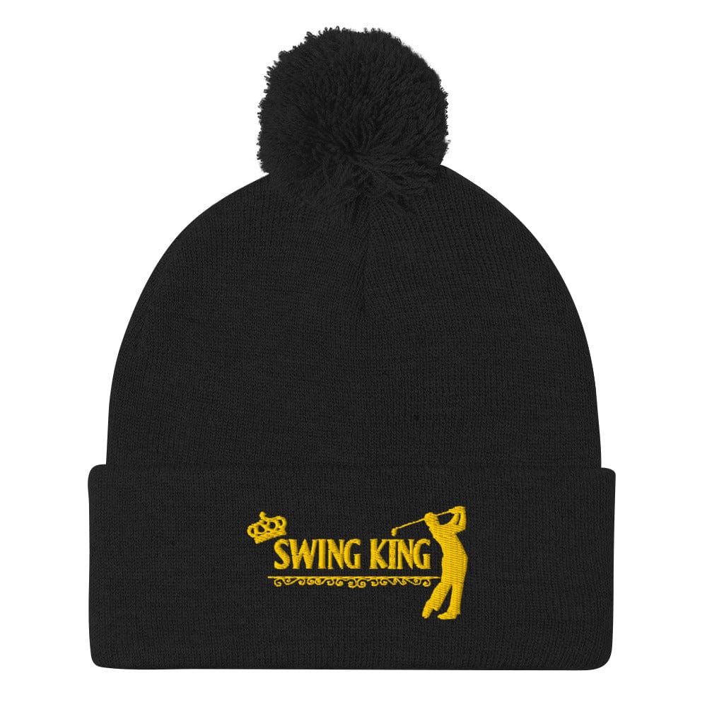 Swing King Ultimate Champ Embroidered Golf Pom-Pom Beanie - Funny Golf Tee by Swing Epic