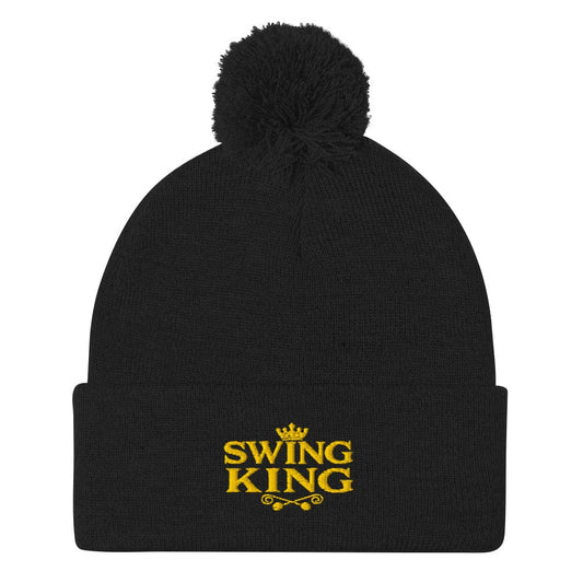 Swing King Ultimate Champ Embroidered Golf Pom-Pom Beanie - Funny Golf Tee by Swing Epic