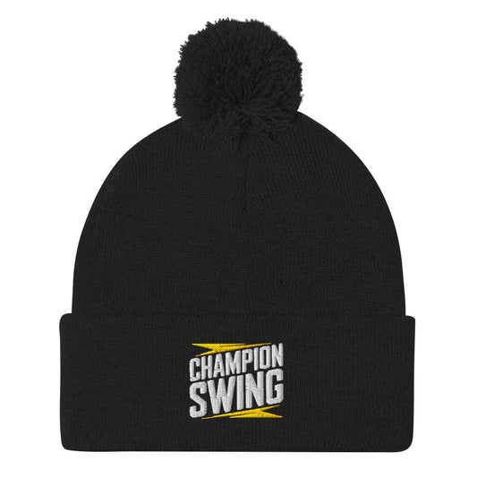 Champion Swing Embroidered Golf Pom-Pom Beanie - Funny Golf Tee by Swing Epic