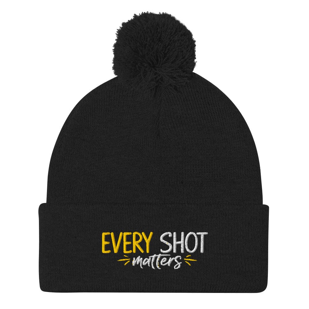 Every Shot Matters Quirky Embroidered Golf Pom-Pom Beanie - Funny Golf Tee by Swing Epic