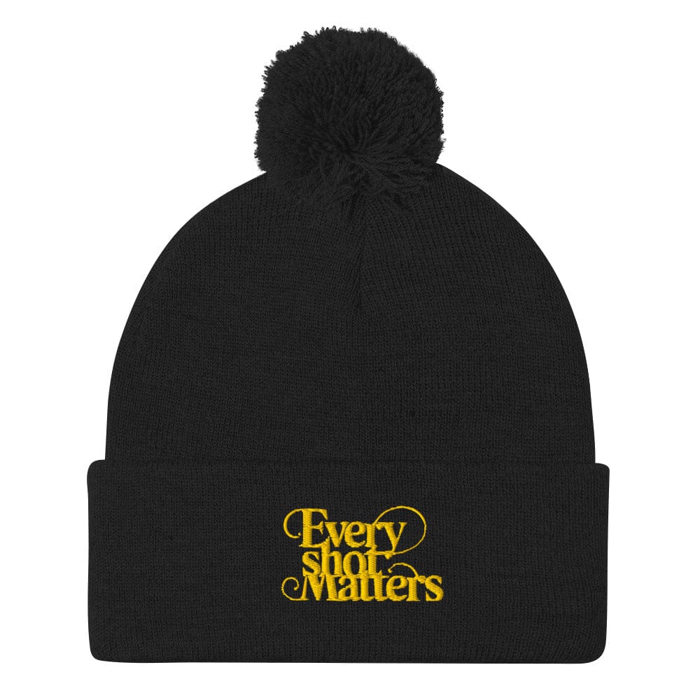 Every Shot Matters Embroidered Golf Pom-Pom Beanie - Funny Golf Tee by Swing Epic