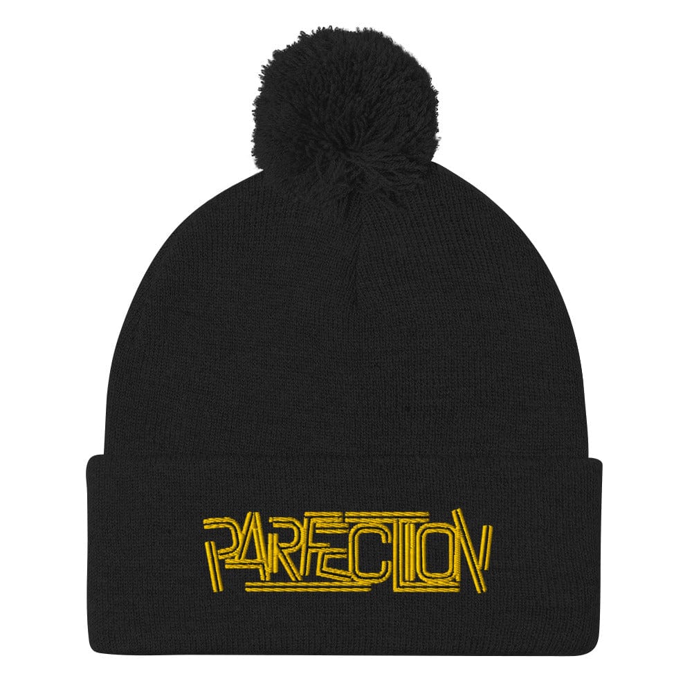 Parfection Script Embroidered Golf Pom-Pom Beanie - Funny Golf Tee by Swing Epic