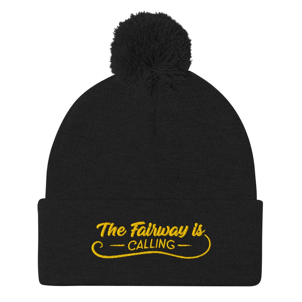 The Fairway Is Calling Quirky Embroidered Golf Pom-Pom Beanie - Funny Golf Tee by Swing Epic