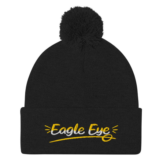 Eagle Eye Embroidered Golf Pom-Pom Beanie - Funny Golf Tee by Swing Epic
