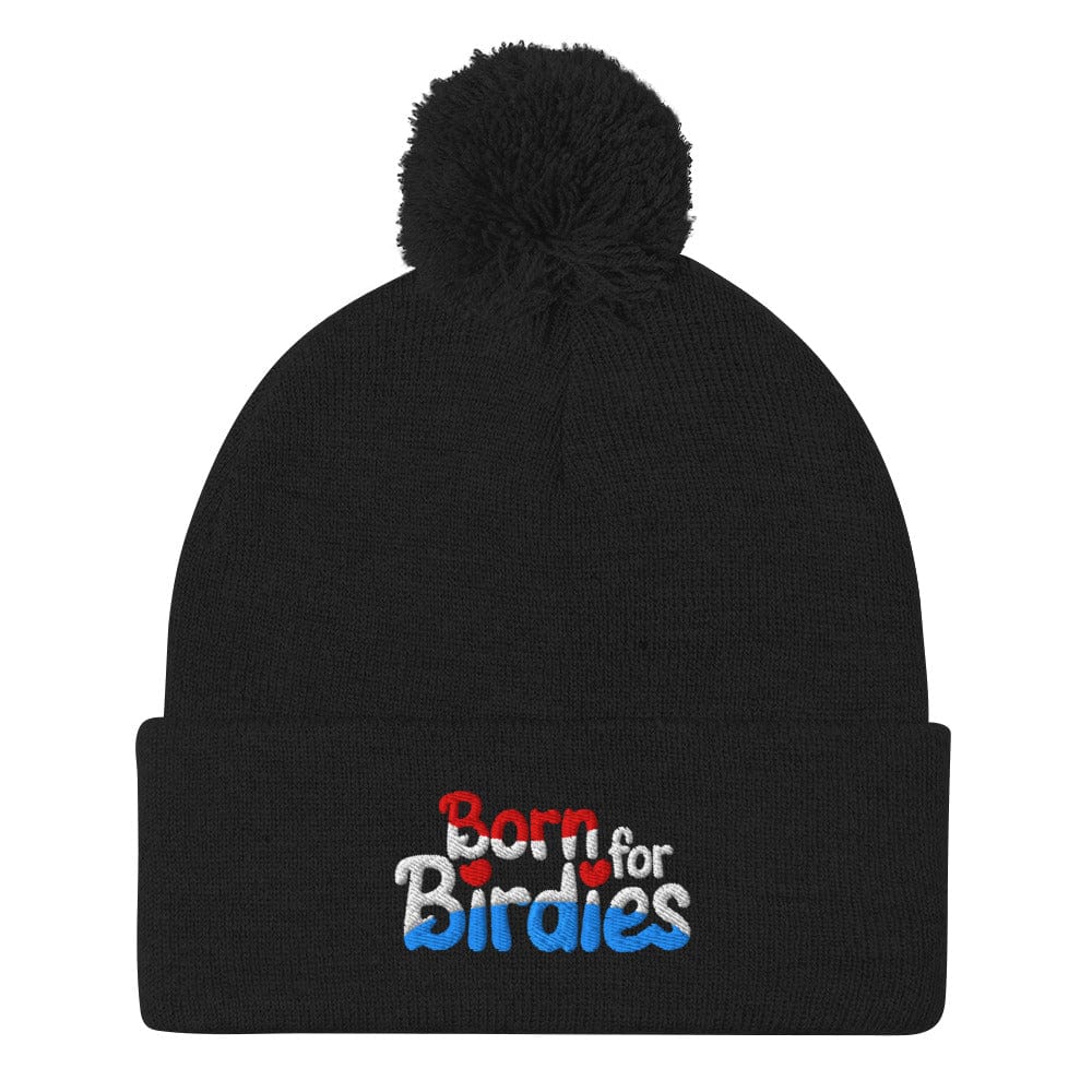 Born for Birdies Patriotic Embroidered Golf Pom-Pom Beanie - Funny Golf Tee by Swing Epic