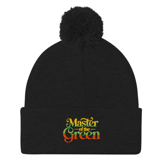 Master of the Green Fun Embroidered Golf Pom-Pom Beanie - Funny Golf Tee by Swing Epic