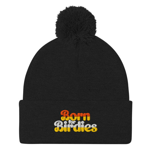 Born for Birdies Embroidered Golf Pom-Pom Beanie - Funny Golf Tee by Swing Epic