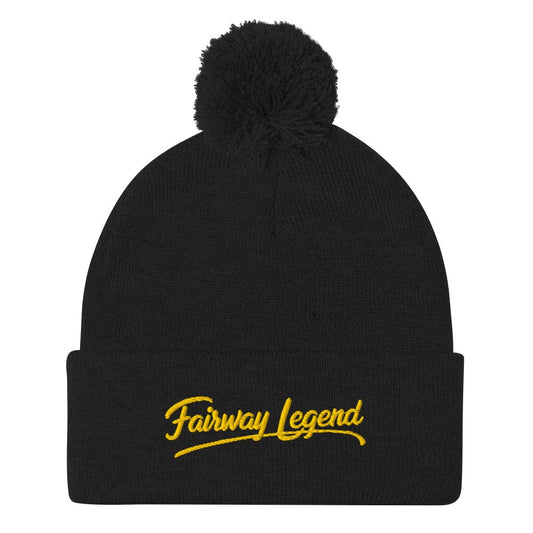 Fairway Legend Fun Embroidered Golf Pom-Pom Beanie - Funny Golf Tee by Swing Epic